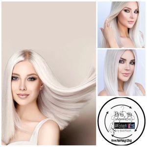 TATIANA | Icy ❄️ Blonde Short Bob Middle Parted Natural Straight Synthetic Wig